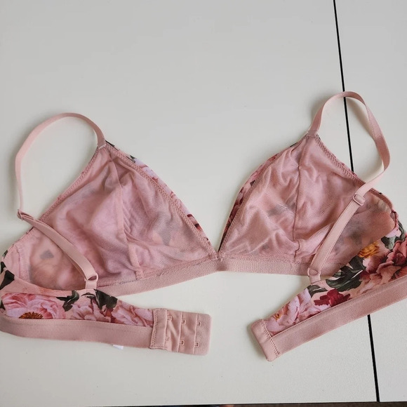Express Intimates Pink Mesh Bra Soft Unlined Bralette Sz Large Pull Over L - Picture 8 of 12